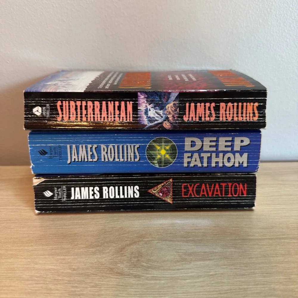 James Rollins Thriller Book Lot Subterranean Deep Fathom Excavation Paperback